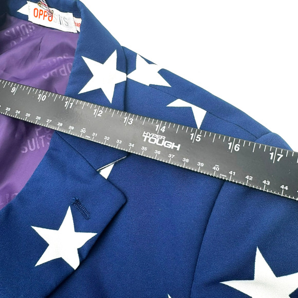 OPPOSUITS Blazer Mens 38R NWT Blue White Stars USA July 4 Jacket Sport Coat Prom - Picture 8 of 10